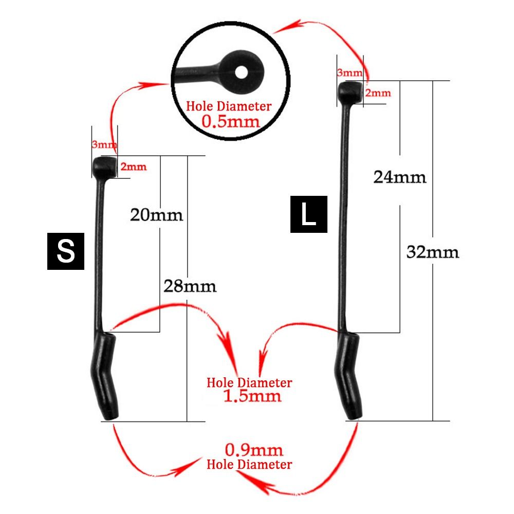 10PCS 26mm/32mm/36mm D Rig Kic - Fishing Hook Stainless Steel 评论和价格