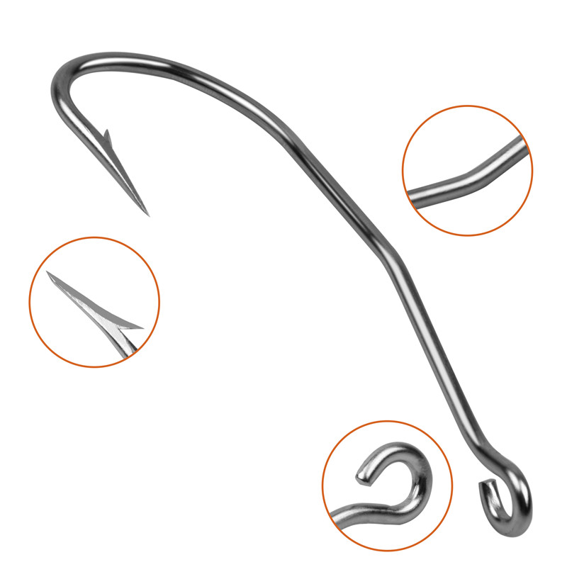 56Pcs/Box Stainless steel Long - Fishing Hook Barbless 评论和价格