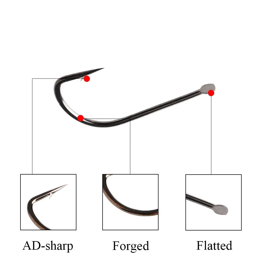 NGB 60-70PCS High Carbon Steel - Fishing Hook Barbless 评论和价格