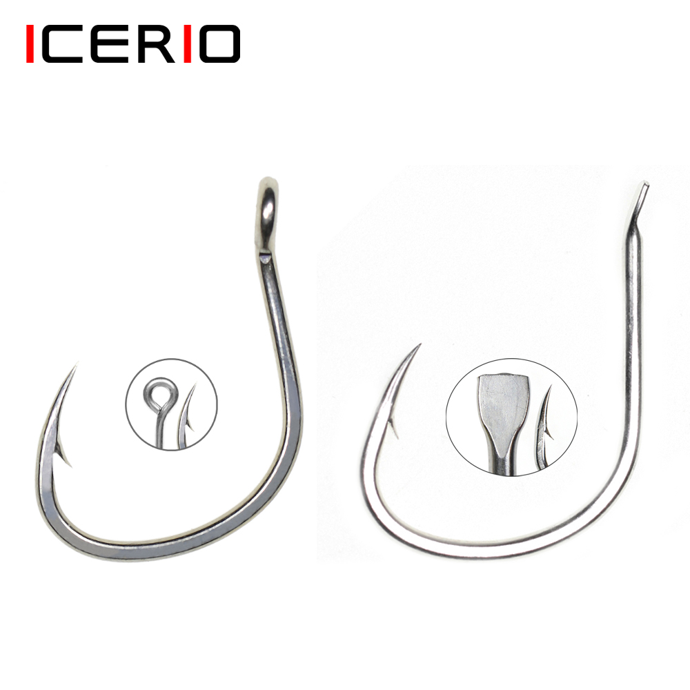 ICERIO 10PCS Matte Tin Coating - Fishing Hook Offset 评论和价格