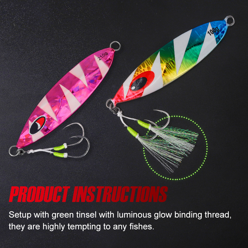 NOEBY Jig Hooks Fishing Slow J - Fishing Hook Barbless 评论和价格