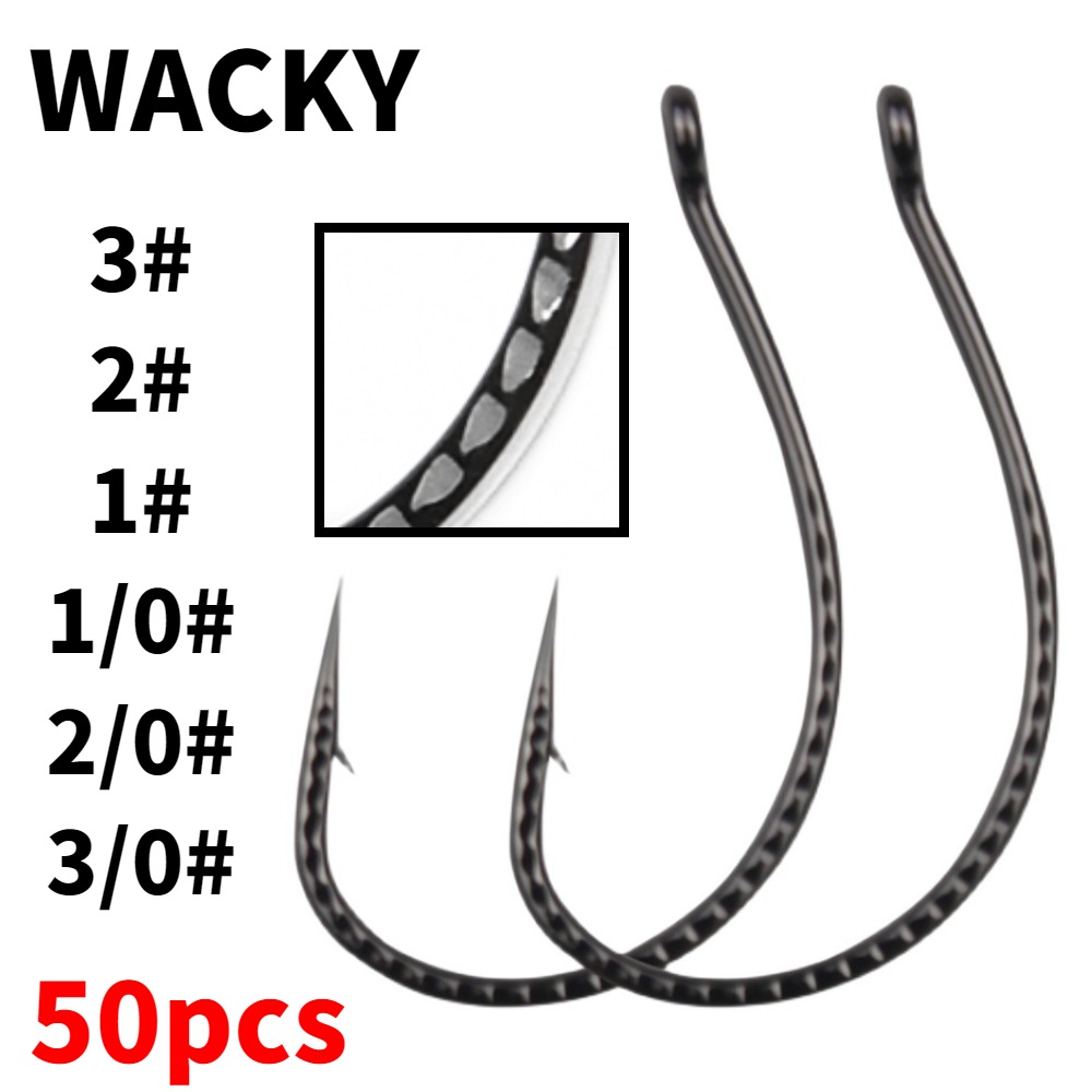 50pcs Wacky Hooks High Carbon  - Fishing Hook Barbless 评论和价格