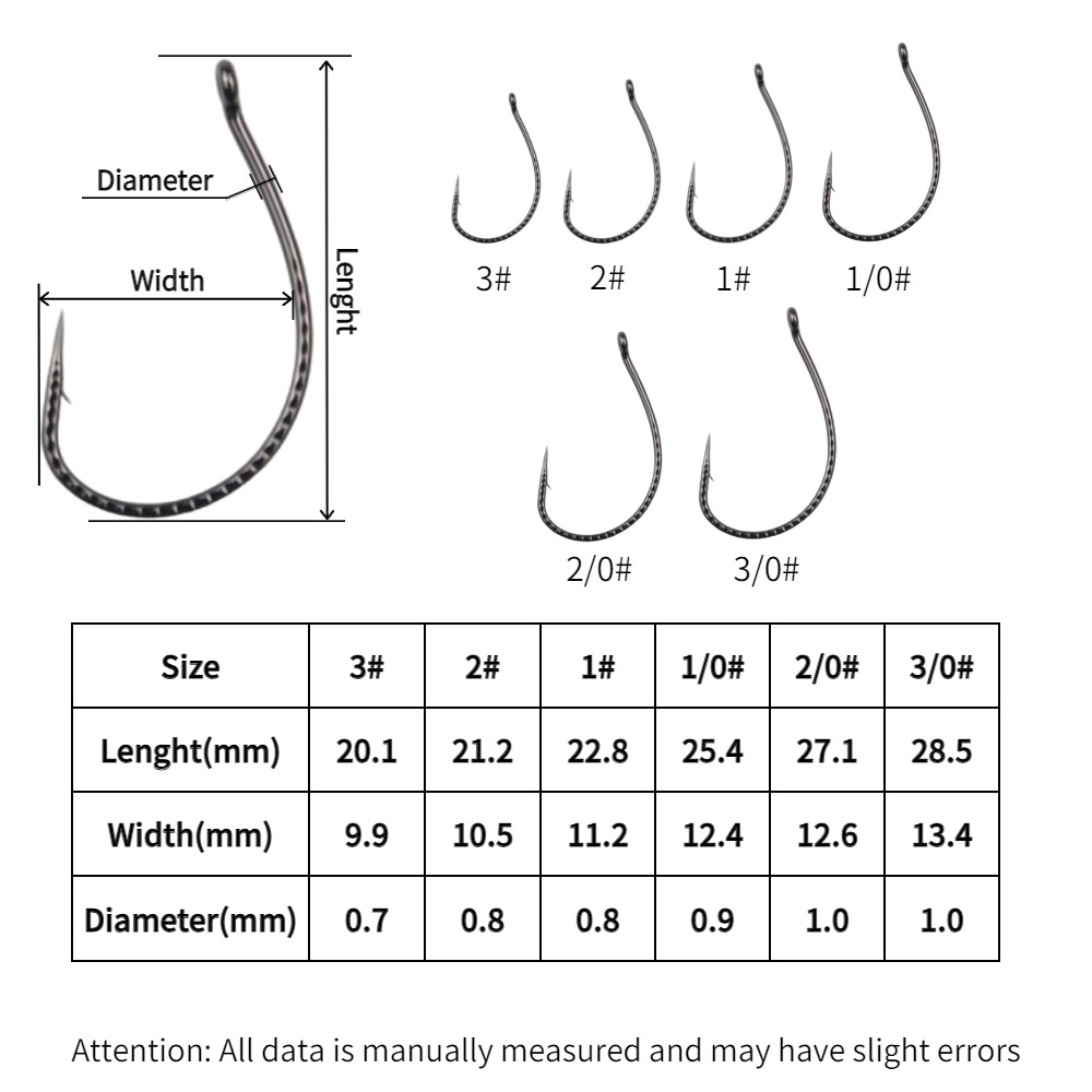 50pcs Wacky Hooks High Carbon  - Fishing Hook Barbless 评论和价格