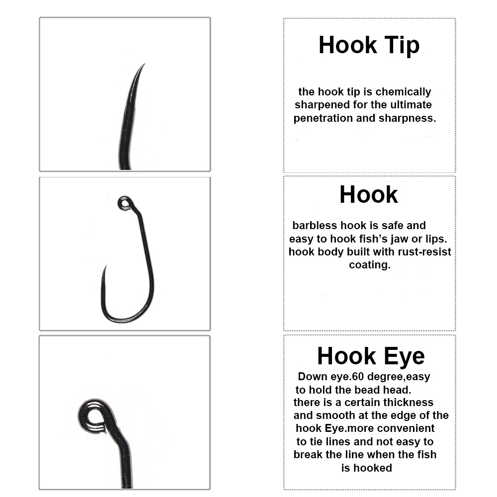 Vtwins 100PCS/Box Fishing Hook - Fishing Hook Barbless 评论和价格