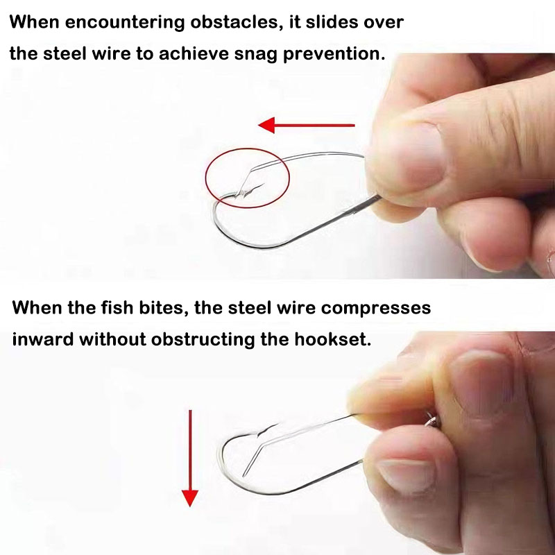 20/40Pcs Weedless Offset Worm  - Fishing Hook Offset 评论和价格