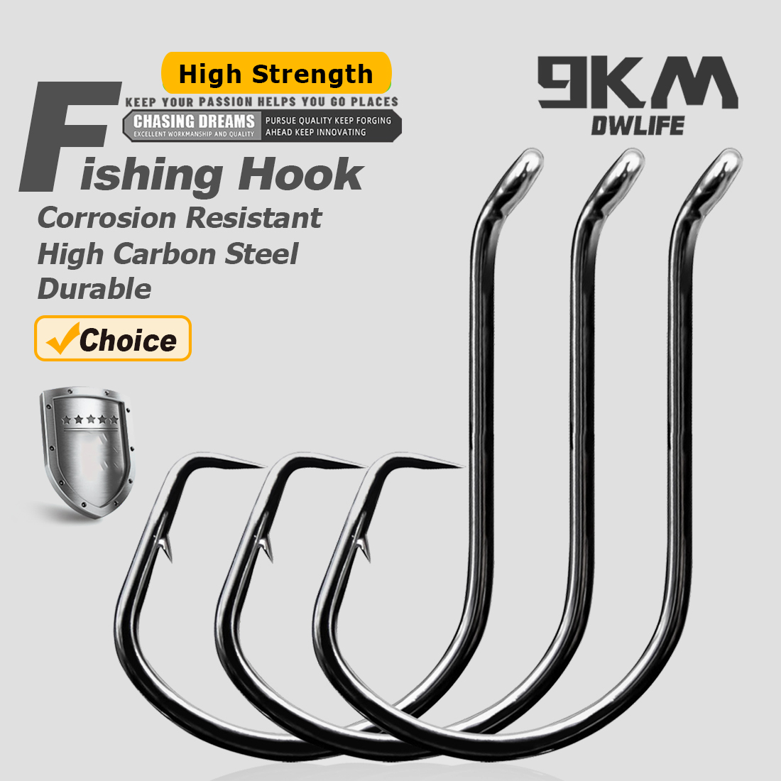 9KM Circle Fishing Hooks 25~50 - Fishing Hook Barbless 评论和价格
