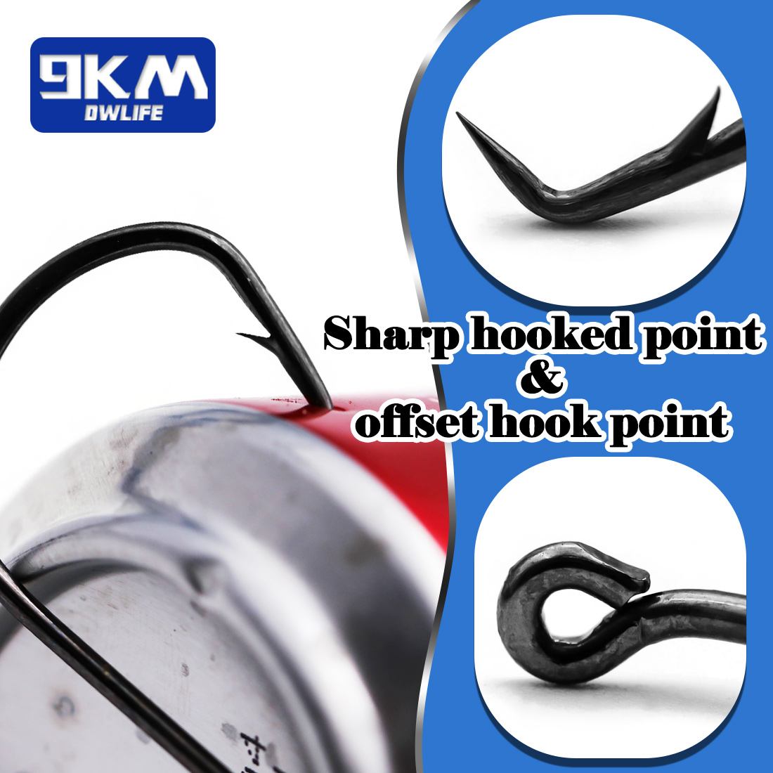 9KM Circle Fishing Hooks 25~50 - Fishing Hook Barbless 评论和价格