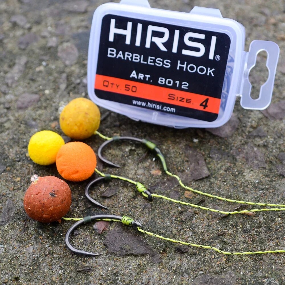 Hirisi 50pcs Coating High Carb - Fishing Hook Barbless 评论和价格