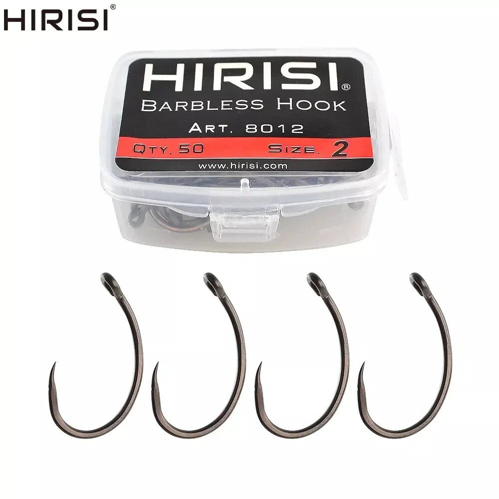 Hirisi 50pcs Coating High Carb - Fishing Hook Barbless 评论和价格